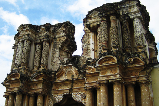 Facade of the hermitage of El Carmen on 3 Avenida Norte, Antigua