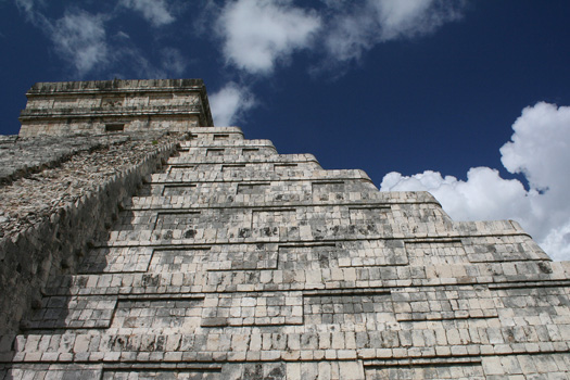 Detail of El Castillo or the Pyramid of Kukulkán at Chichén Itzá