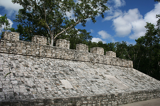 Maya ball court near the Xaibe or Crossroads Pyramid