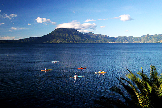 Volcán de Tolimán rising above Lago de Atitlán as viewed from Panajachel